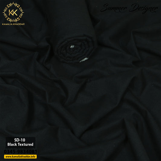 BLACK TEXTURED-SD10 - Kamalia Khaddar