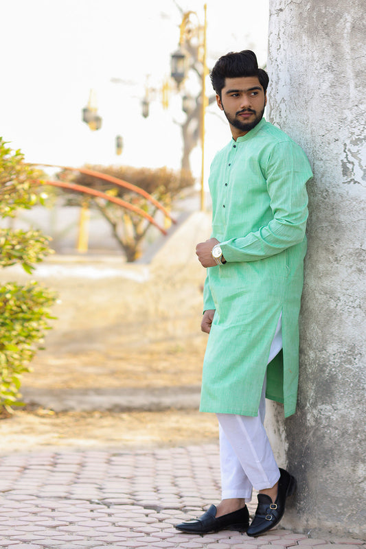 Light Parrot Khaddar Kurta-SK25