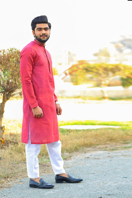 Garnet Red Khaddar Kurta-SK24