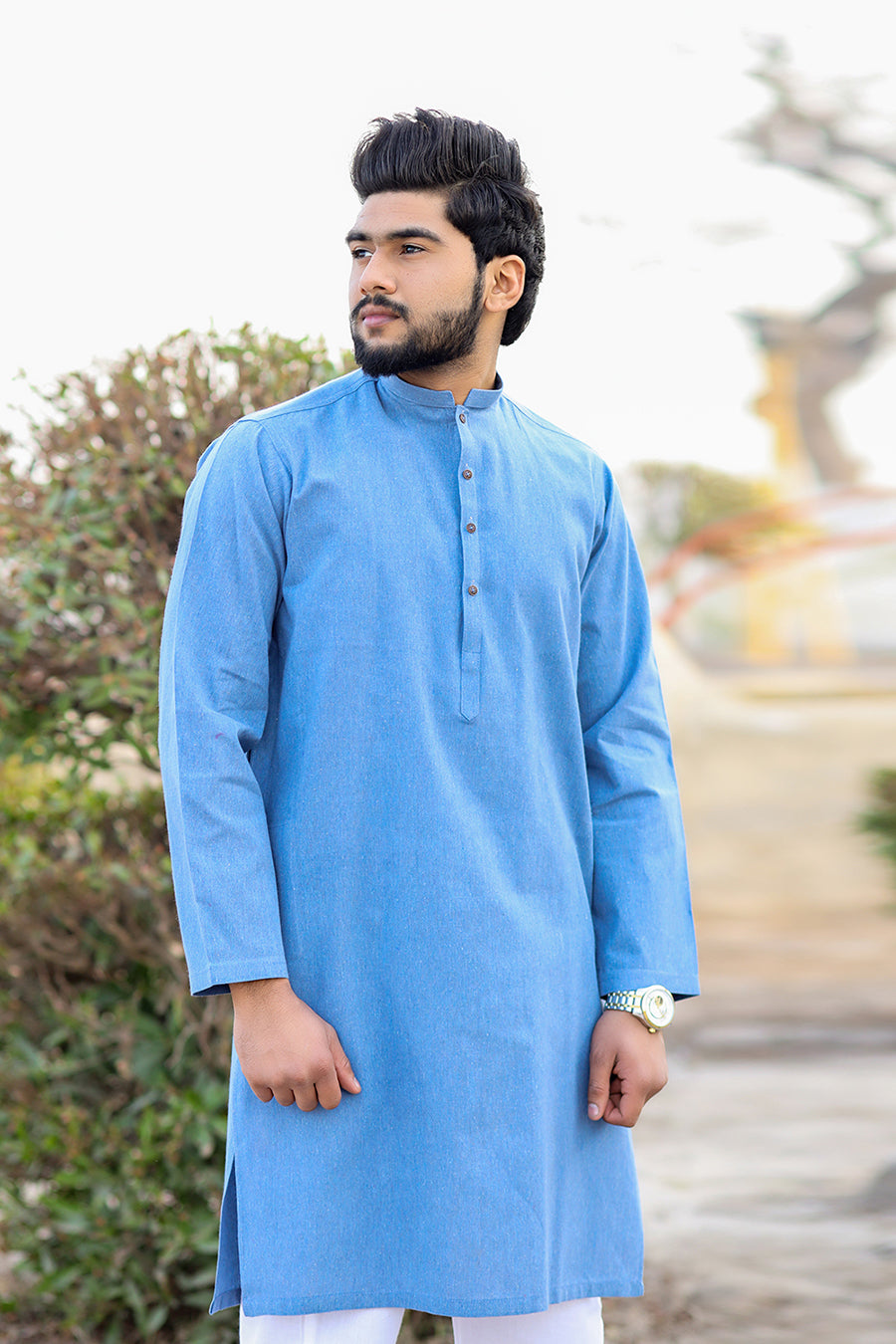 TWILIGHT BLUE WINTER KHADDAR KURTA-SK1002 - Kamalia Khaddar